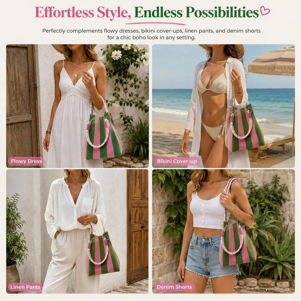 🏆 Limited-Time Sale: 49% OFF 🌴Artisan Handmade Knitted Crochet Bucket Bag