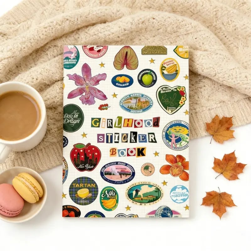 🍓✨2026 New "Girlhood" Sticker Book: 1260+ Pcs Aesthetic Stickers & 55 Pages of Retro Ephemera