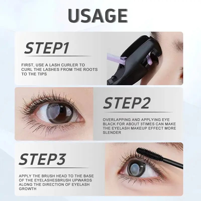 Decoratedo 24H Waterproof Volumizing Mascara – Long-Lasting Thick & Defined Lashes, Smudge-Proof & Sweat-Proof Lash Lift Effect