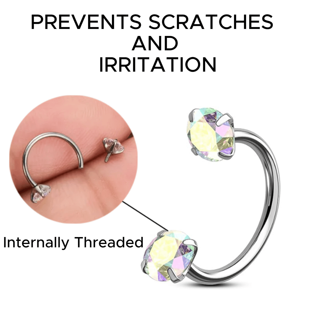 Last Day Buy 1 Get 1 Free⏰Horseshoe Gem Nose Ring – Internally Threaded & Comfortable