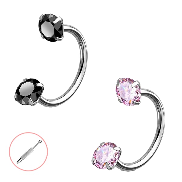 Last Day Buy 1 Get 1 Free⏰Horseshoe Gem Nose Ring – Internally Threaded & Comfortable