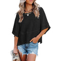 💖Women's Summer Casual Crewneck Batwing Half Sleeve T-Shirts