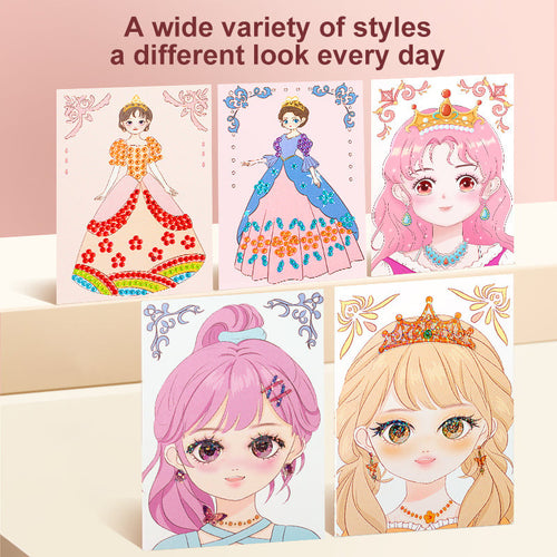 2026 New Top Best Gift ✨ Special Diamond Painting & Princess Book Makeup Craft Kits Foil Art Books Set Play on Paper