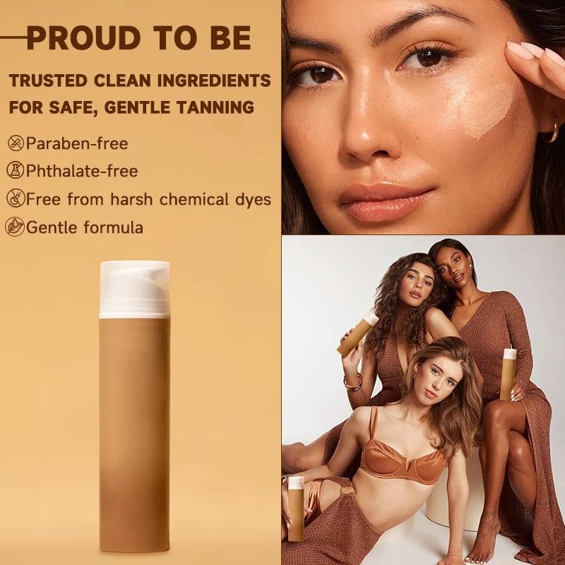 Gradual Body Tan Lotion – Non-Sticky, Streak-Free, Natural Caramel Dye for All Skin Types
