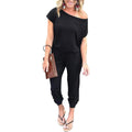 Women's Summer High-Waisted Elastic Loose Jumpsuit