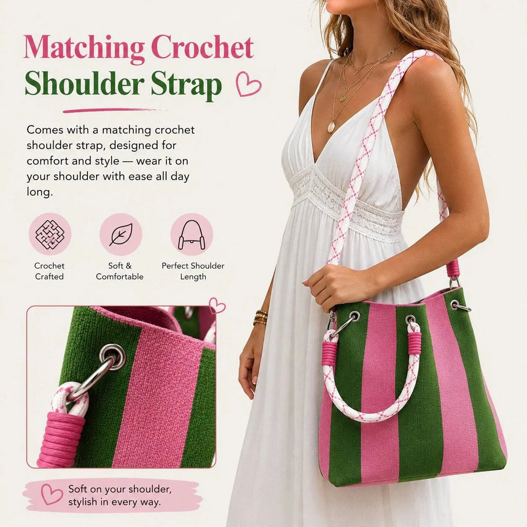 🏆 Limited-Time Sale: 49% OFF 🌴Artisan Handmade Knitted Crochet Bucket Bag