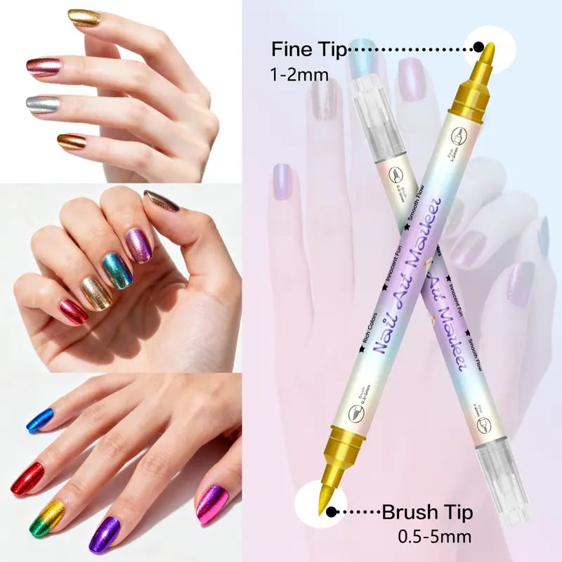 🔥Last Day 49% OFF💅Dual-Tip Nail Art Marker Pen Set
