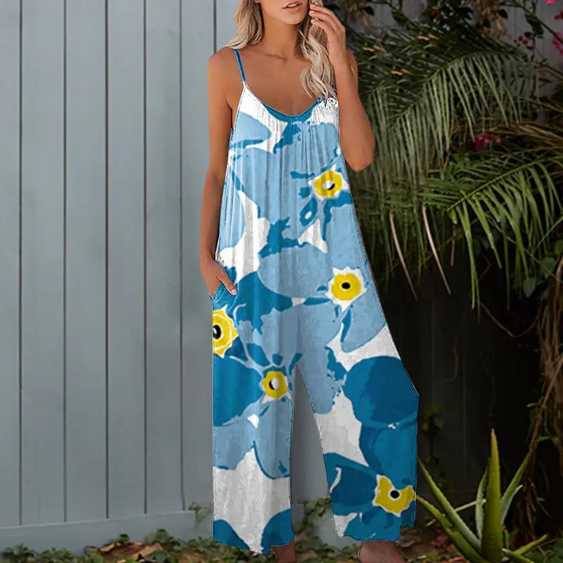 💖Flattering Plus Size Wide Leg Jumpsuit with Pockets – Comfy, Stylish & Perfect for Summer! ☀️👖
