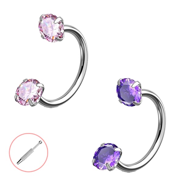 Last Day Buy 1 Get 1 Free⏰Horseshoe Gem Nose Ring – Internally Threaded & Comfortable