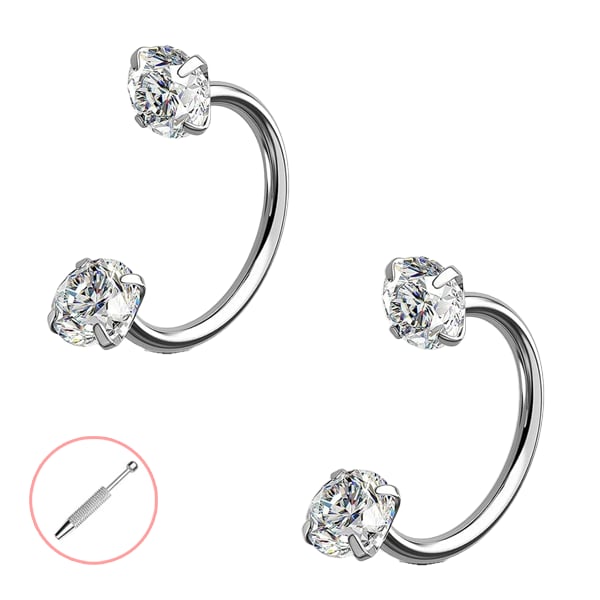 Last Day Buy 1 Get 1 Free⏰Horseshoe Gem Nose Ring – Internally Threaded & Comfortable