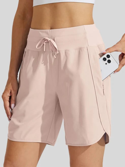 ⏰Hot Sale Women's Active 7 Inseam Athletic Long Running High Wasistband Shorts