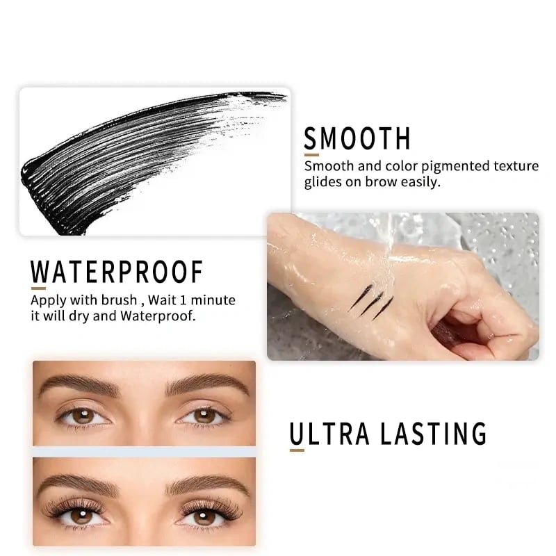 Decoratedo 24H Waterproof Volumizing Mascara – Long-Lasting Thick & Defined Lashes, Smudge-Proof & Sweat-Proof Lash Lift Effect