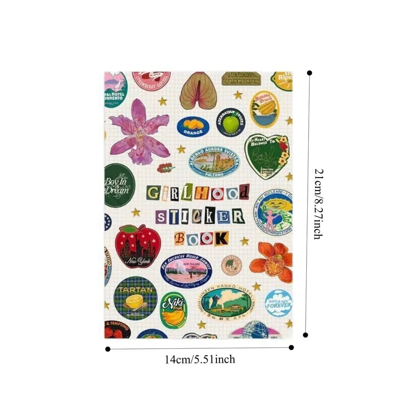 🍓✨2026 New "Girlhood" Sticker Book: 1260+ Pcs Aesthetic Stickers & 55 Pages of Retro Ephemera