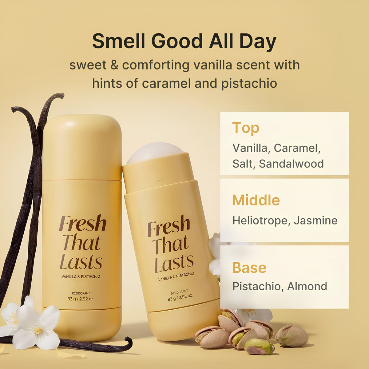 Medical Grade Vanilla Deodorant – 24H Odour Control with Skin-Nourishing Plant Oils🌞