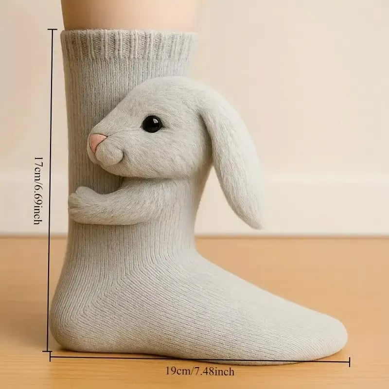 💕Hot sale 49% OFF💖3D Knit Animal Socks – Plush Knitted Novelty Socks (Unisex, One Size) 🧦🐾