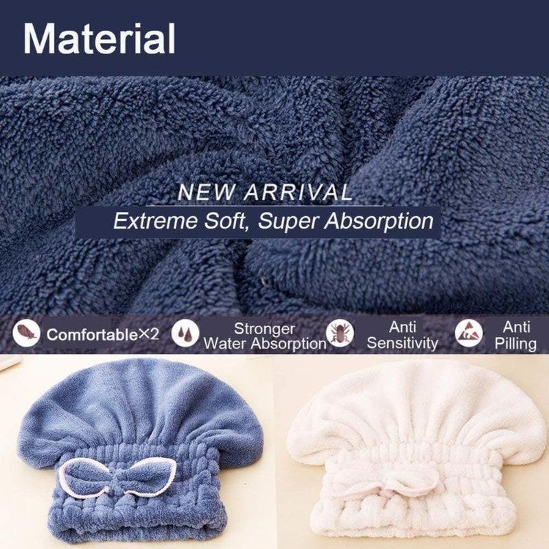 Hair Towel Caps, Extrame Soft & Ultra Absorbent, Fast Drying Hair Drying Caps Towel Turban Wrap for Wet Hair Women Light Shiny