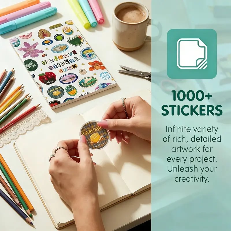 🍓✨2026 New "Girlhood" Sticker Book: 1260+ Pcs Aesthetic Stickers & 55 Pages of Retro Ephemera