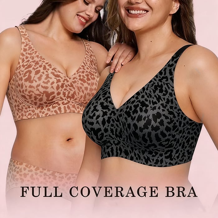 🏆LAST DAY SALE 49% OFF 🔥Super Firming Leopard Print Jelly  Bra | Women Wirefree Bras 👍No More Sagging Breasts