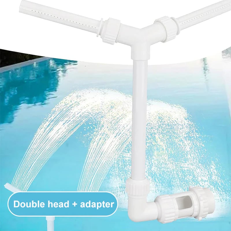 Solar Pool Fountain with Lights Dual Arc - Above/Inground Pool Fountain Lights with Remote Control