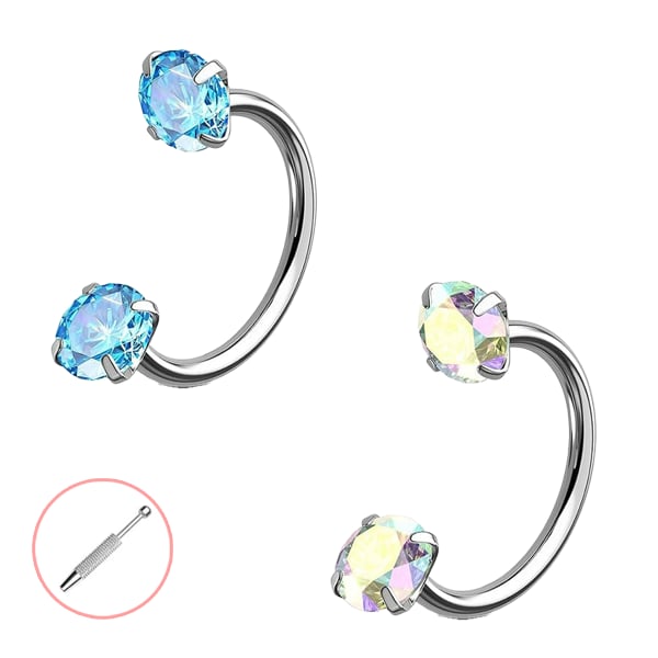 Last Day Buy 1 Get 1 Free⏰Horseshoe Gem Nose Ring – Internally Threaded & Comfortable
