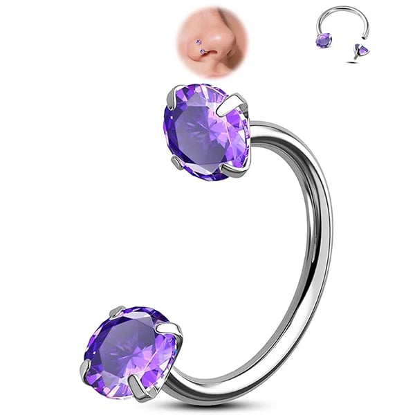 Last Day Buy 1 Get 1 Free⏰Horseshoe Gem Nose Ring – Internally Threaded & Comfortable