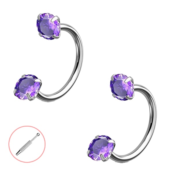 Last Day Buy 1 Get 1 Free⏰Horseshoe Gem Nose Ring – Internally Threaded & Comfortable