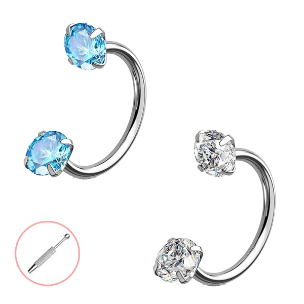 Last Day Buy 1 Get 1 Free⏰Horseshoe Gem Nose Ring – Internally Threaded & Comfortable