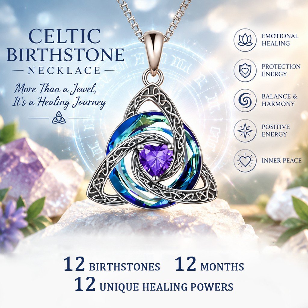 ✝️Birthstone Celtic Trinity Knot Necklace ✨