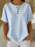 🌓Last Day 49% OFF-Round Neck Short Sleeve Blouse