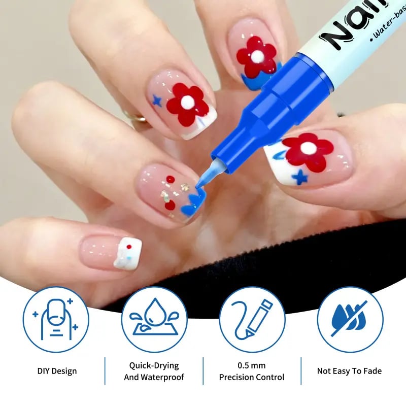 🔥Last Day 49% OFF💅Dual-Tip Nail Art Marker Pen Set