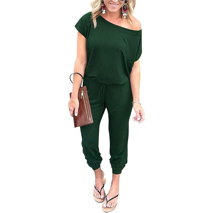 Women's Summer High-Waisted Elastic Loose Jumpsuit