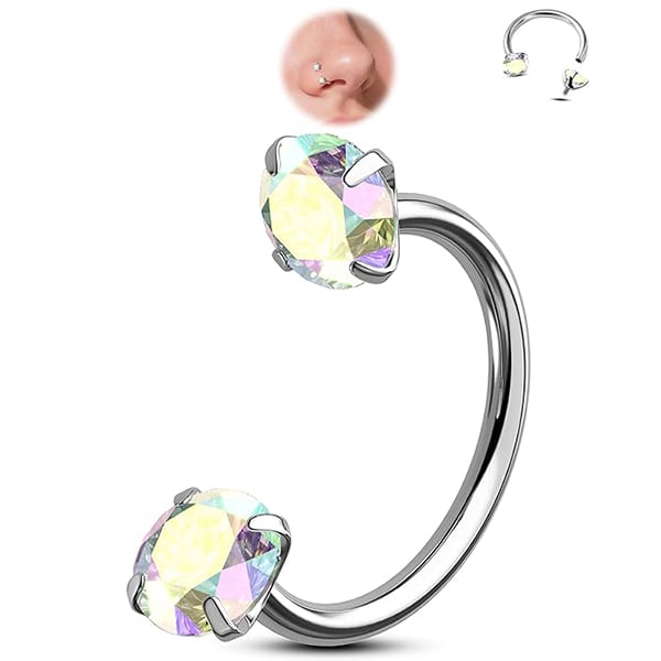 Last Day Buy 1 Get 1 Free⏰Horseshoe Gem Nose Ring – Internally Threaded & Comfortable