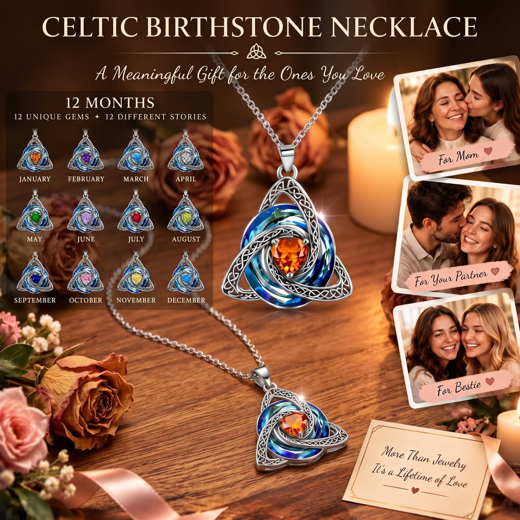 ✝️Birthstone Celtic Trinity Knot Necklace ✨