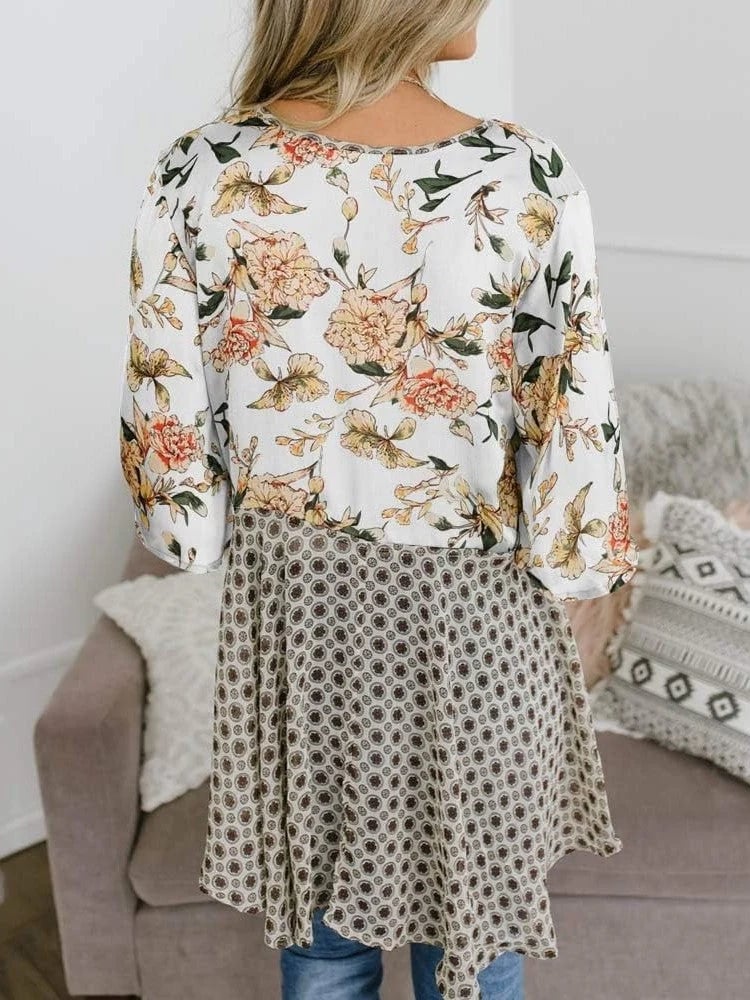 Women's Floral Kimono Ruffle Sleeve Tie Cardigans Flowy Boho Loose Cover Ups