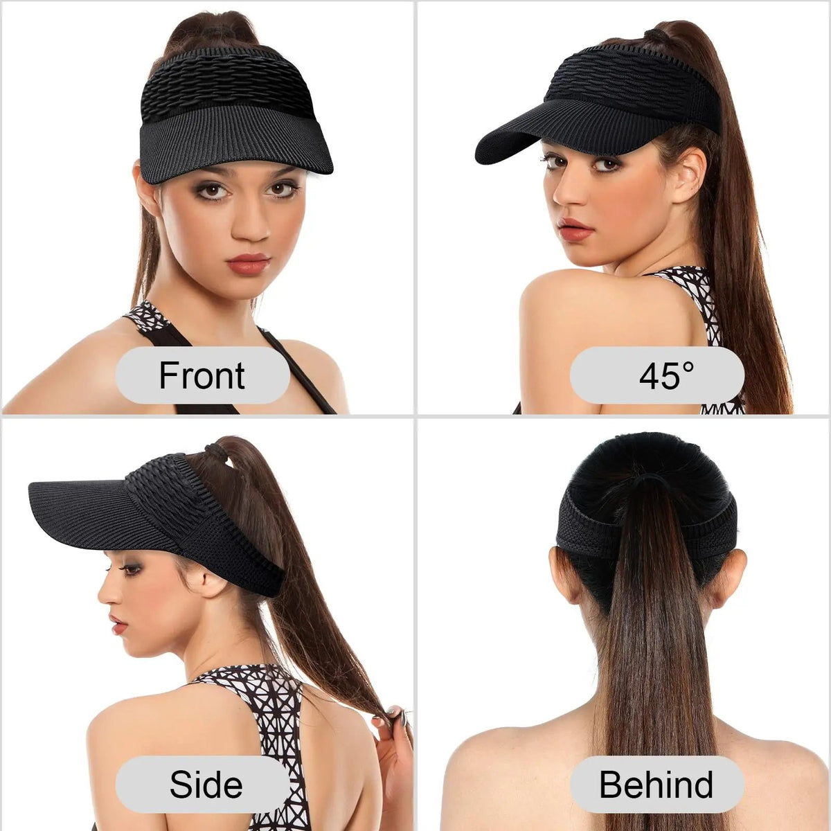 🌓Last Day 49% OFF-2-Pack Women's High Ponytail Sun Visor Hats