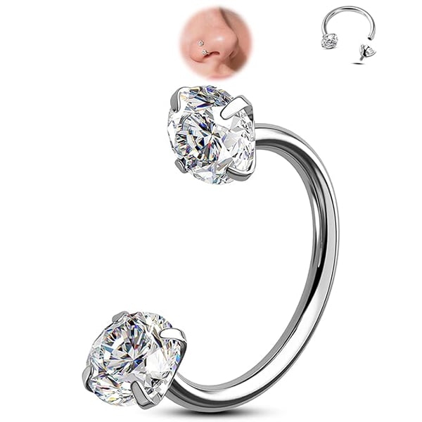 Last Day Buy 1 Get 1 Free⏰Horseshoe Gem Nose Ring – Internally Threaded & Comfortable