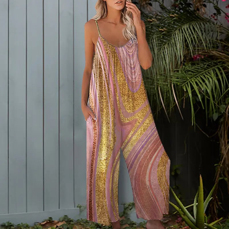 💖Flattering Plus Size Wide Leg Jumpsuit with Pockets – Comfy, Stylish & Perfect for Summer! ☀️👖