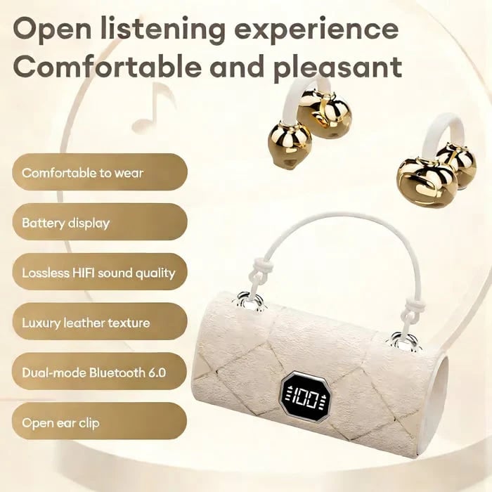 ⏰49% OFF✨💞Fashionable Clip-On Wireless Headphones with Handbag