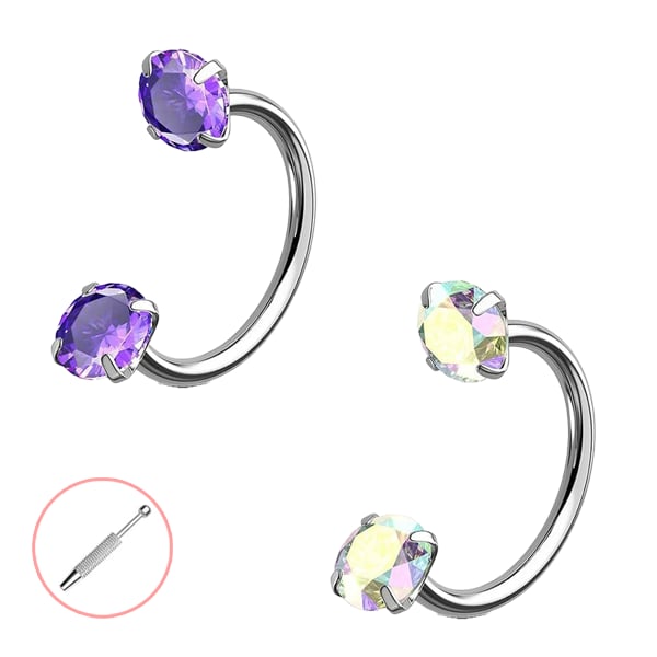 Last Day Buy 1 Get 1 Free⏰Horseshoe Gem Nose Ring – Internally Threaded & Comfortable