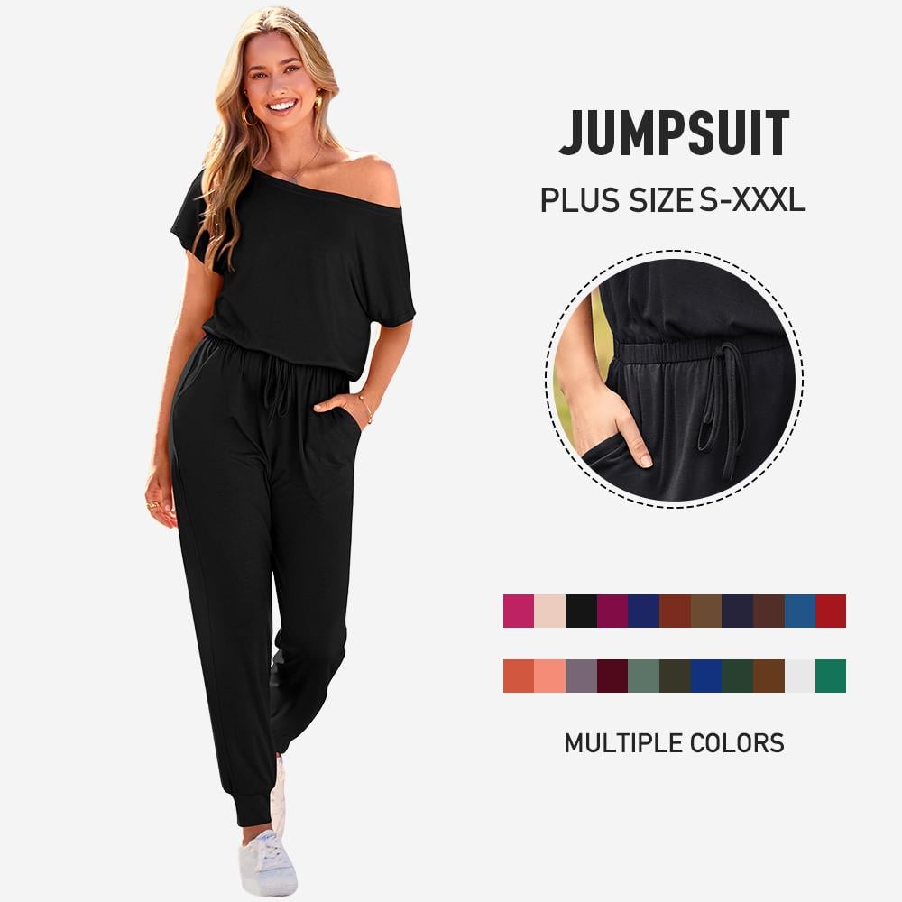 Women's Summer High-Waisted Elastic Loose Jumpsuit