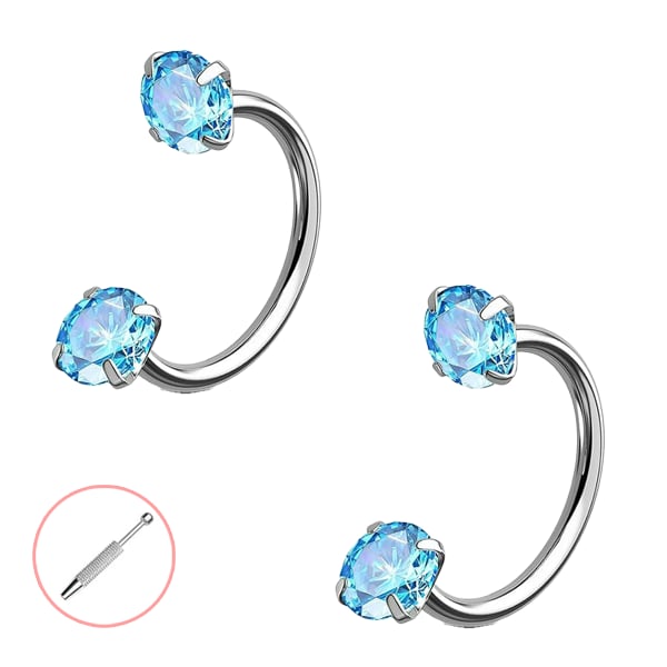 Last Day Buy 1 Get 1 Free⏰Horseshoe Gem Nose Ring – Internally Threaded & Comfortable