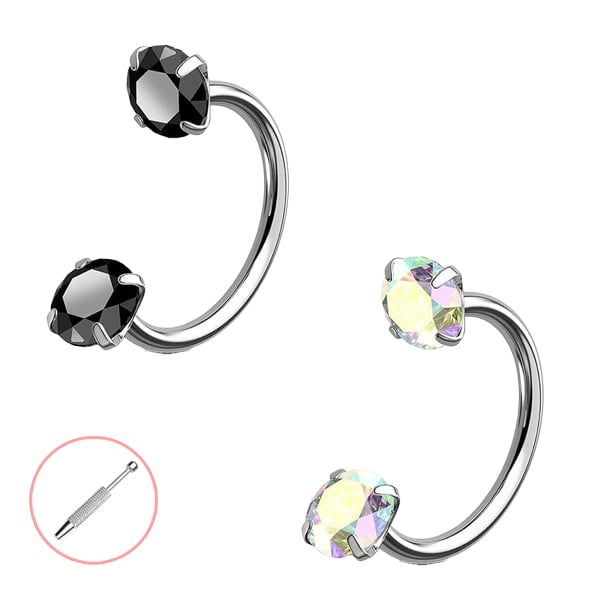 Last Day Buy 1 Get 1 Free⏰Horseshoe Gem Nose Ring – Internally Threaded & Comfortable