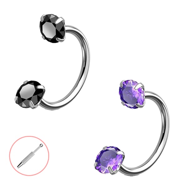 Last Day Buy 1 Get 1 Free⏰Horseshoe Gem Nose Ring – Internally Threaded & Comfortable