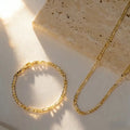 Elegant 2-Piece  Gold Jewelry Set – Bracelet & Necklace for Men & Women