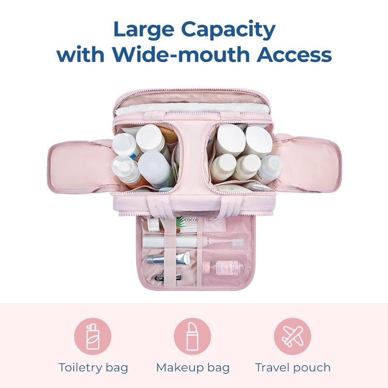 🔥Last Day 49% OFF✨Large Travel Cosmetic Bag | Wide-Open Puffy Toiletry Organizer