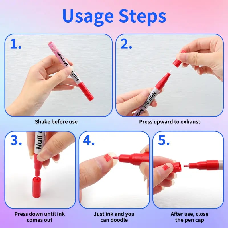 🔥Last Day 49% OFF💅Dual-Tip Nail Art Marker Pen Set