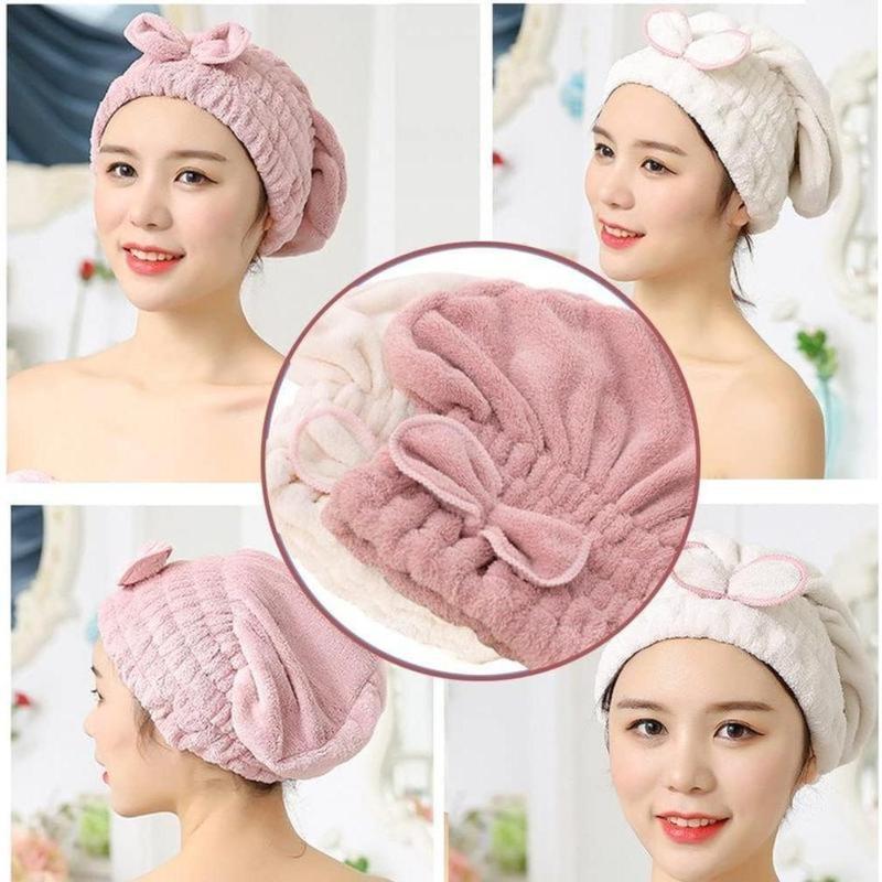 Hair Towel Caps, Extrame Soft & Ultra Absorbent, Fast Drying Hair Drying Caps Towel Turban Wrap for Wet Hair Women Light Shiny