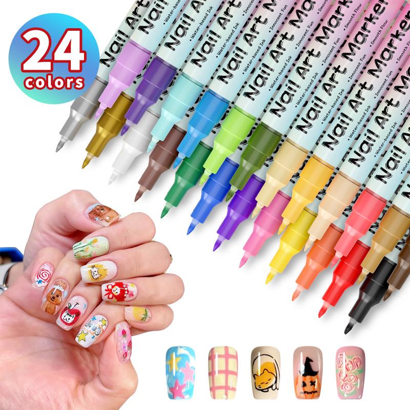 🔥Last Day 49% OFF💅Dual-Tip Nail Art Marker Pen Set