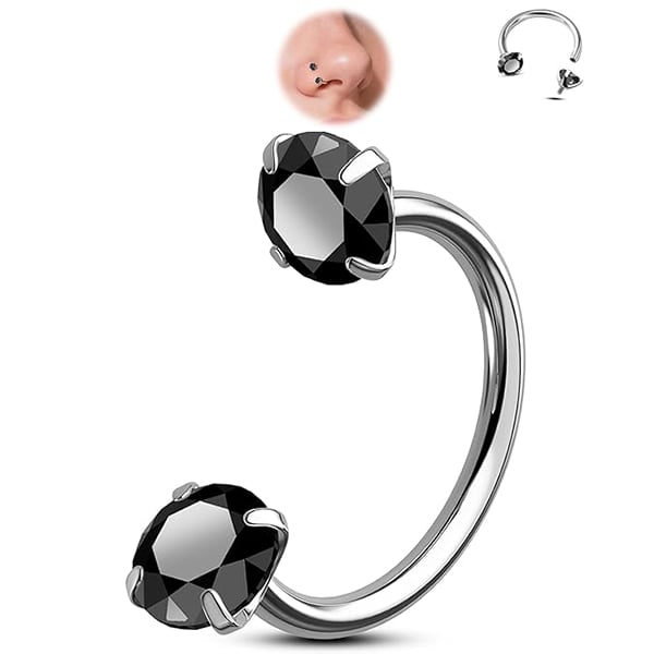 Last Day Buy 1 Get 1 Free⏰Horseshoe Gem Nose Ring – Internally Threaded & Comfortable