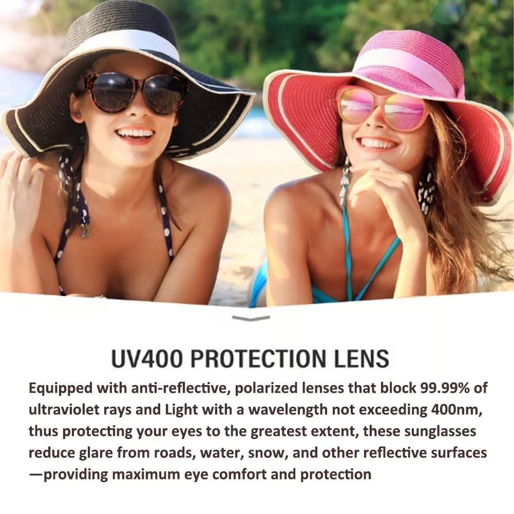🕶️ Fit-Over Prescription Sunglasses – Oversized Square Full-Rim Plastic Frames, UV400 Polarized Lenses, Stylish Women & Unisex Summer Accessory